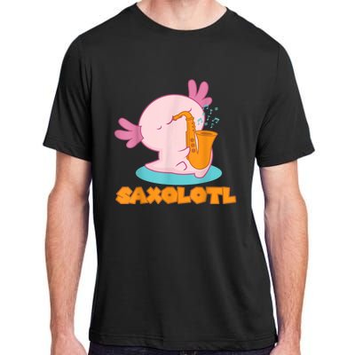 Saxolotl I Sax Bari Saxophone Pink Axolotl Adult ChromaSoft Performance T-Shirt