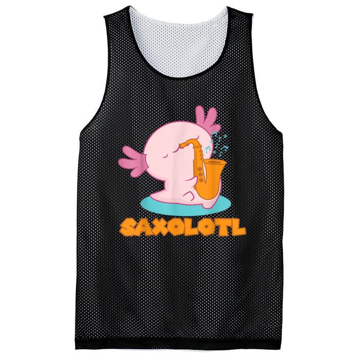 Saxolotl I Sax Bari Saxophone Pink Axolotl Mesh Reversible Basketball Jersey Tank