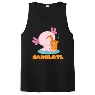 Saxolotl I Sax Bari Saxophone Pink Axolotl PosiCharge Competitor Tank