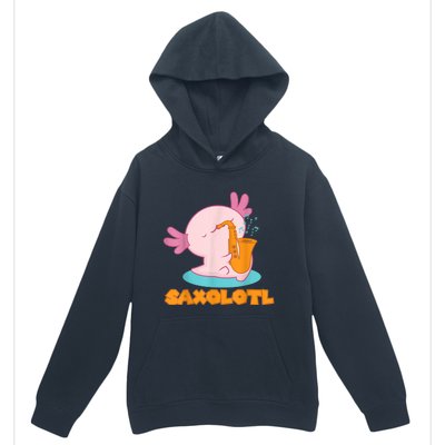 Saxolotl I Sax Bari Saxophone Pink Axolotl Urban Pullover Hoodie