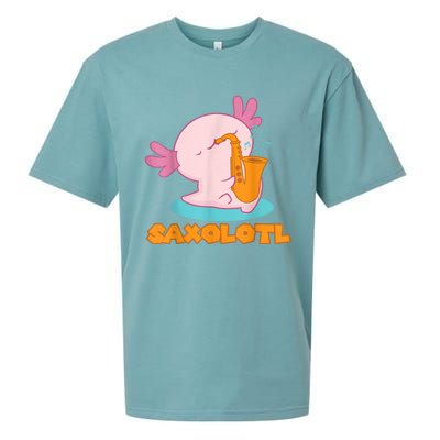 Saxolotl I Sax Bari Saxophone Pink Axolotl Sueded Cloud Jersey T-Shirt