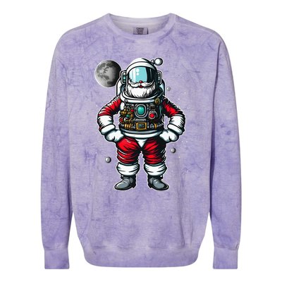 Santa in Space Festive Astronaut Christmas Gift Colorblast Crewneck Sweatshirt