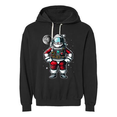 Santa in Space Festive Astronaut Christmas Gift Garment-Dyed Fleece Hoodie