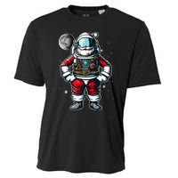 Santa in Space Festive Astronaut Christmas Gift Cooling Performance Crew T-Shirt