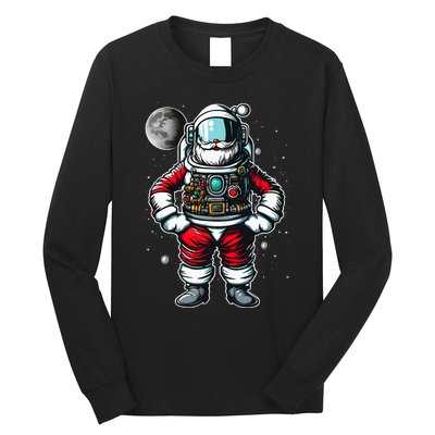 Santa in Space Festive Astronaut Christmas Gift Long Sleeve Shirt