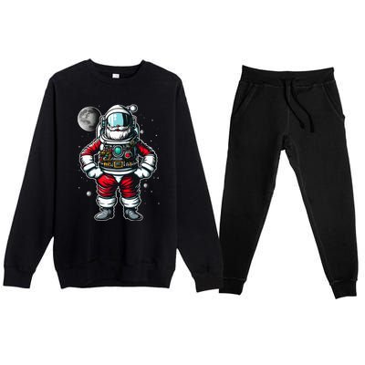 Santa in Space Festive Astronaut Christmas Gift Premium Crewneck Sweatsuit Set