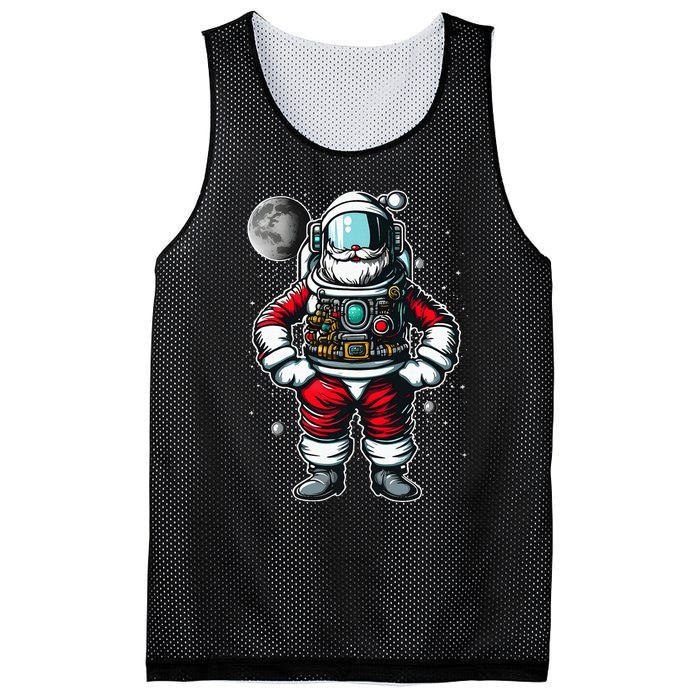 Santa in Space Festive Astronaut Christmas Gift Mesh Reversible Basketball Jersey Tank