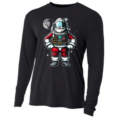 Santa in Space Festive Astronaut Christmas Gift Cooling Performance Long Sleeve Crew