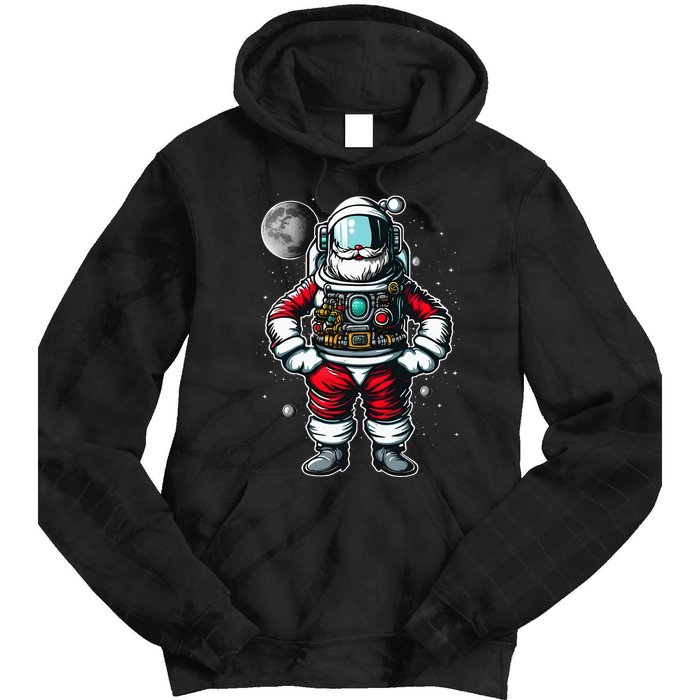 Santa in Space Festive Astronaut Christmas Gift Tie Dye Hoodie