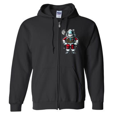 Santa in Space Festive Astronaut Christmas Gift Full Zip Hoodie