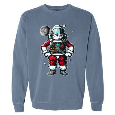 Santa in Space Festive Astronaut Christmas Gift Garment-Dyed Sweatshirt