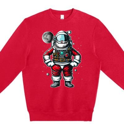 Santa in Space Festive Astronaut Christmas Gift Premium Crewneck Sweatshirt