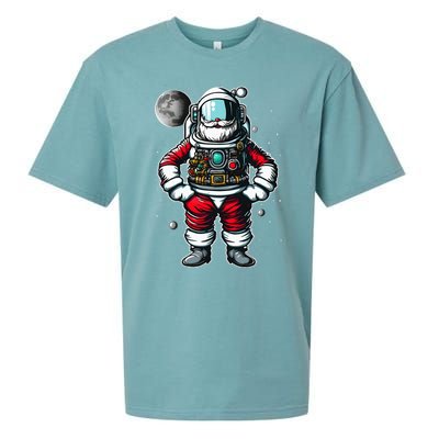 Santa in Space Festive Astronaut Christmas Gift Sueded Cloud Jersey T-Shirt