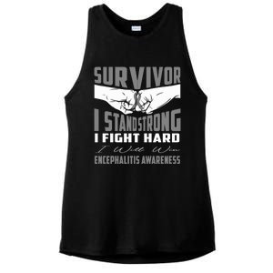 Survivor I Stand Strong Encephalitis Awareness Great Gift Ladies PosiCharge Tri-Blend Wicking Tank