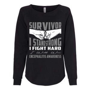 Survivor I Stand Strong Encephalitis Awareness Great Gift Womens California Wash Sweatshirt