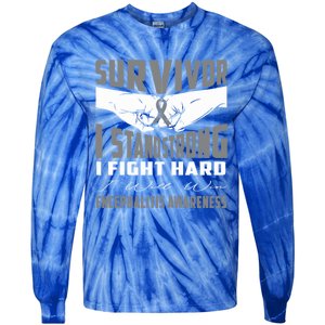 Survivor I Stand Strong Encephalitis Awareness Great Gift Tie-Dye Long Sleeve Shirt