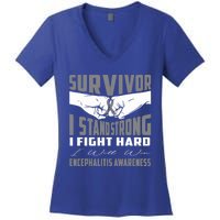 Survivor I Stand Strong Encephalitis Awareness Great Gift Women's V-Neck T-Shirt