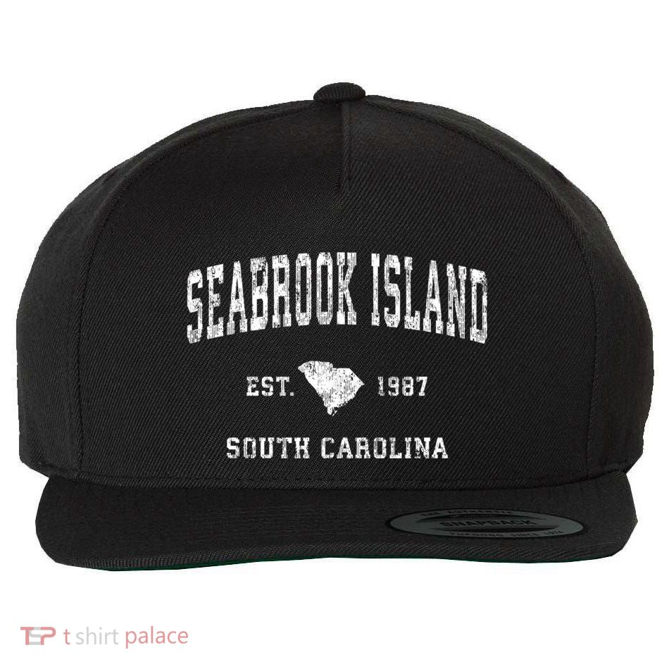 Seabrook Island South Carolina Sc Vintage Established Athletic Sports Wool Snapback Cap