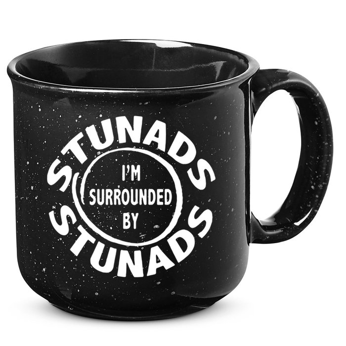 Stunads I’m Surrounded By Stunads Funny Italian Sayings 15oz Campfire Ceramic Mug