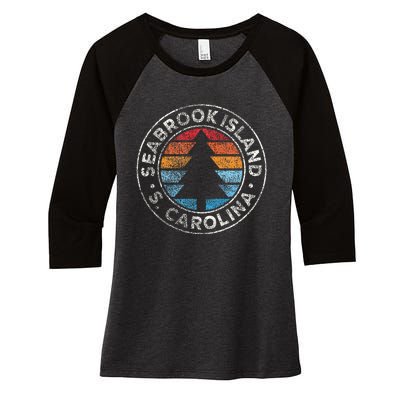 Seabrook Island South Carolina Sc Women's Tri-Blend 3/4-Sleeve Raglan Shirt