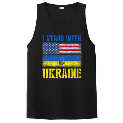 Support I Stand With Ukraine American Ukrainian Flag Gift PosiCharge Competitor Tank