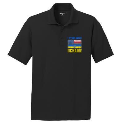 Support I Stand With Ukraine American Ukrainian Flag Gift PosiCharge RacerMesh Polo