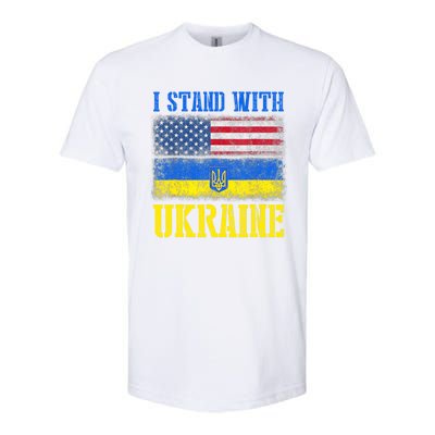 Support I Stand With Ukraine American Ukrainian Flag Gift Softstyle CVC T-Shirt