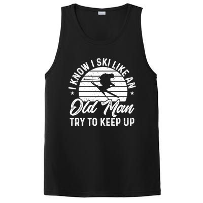 Skiing I Ski Like An Old Try To Keep Up Winter Skier Gift PosiCharge Competitor Tank