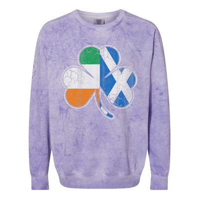 Scotch Irish Shamrock Scottish St Patricks Day Colorblast Crewneck Sweatshirt