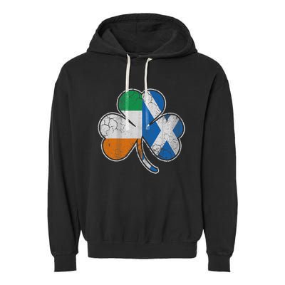 Scotch Irish Shamrock Scottish St Patricks Day Garment-Dyed Fleece Hoodie