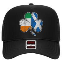 Scotch Irish Shamrock Scottish St Patricks Day High Crown Mesh Back Trucker Hat