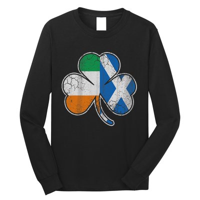 Scotch Irish Shamrock Scottish St Patricks Day Long Sleeve Shirt