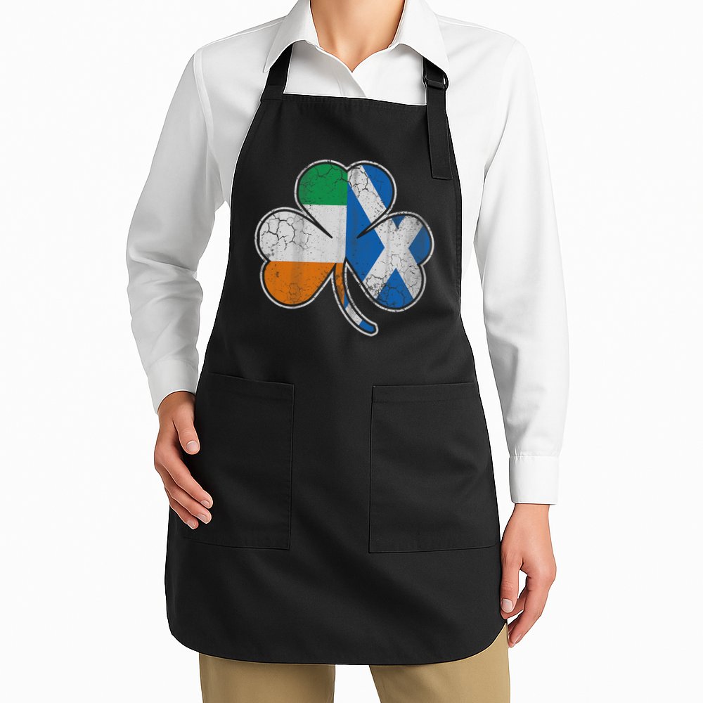 Scotch Irish Shamrock Scottish St Patricks Day Apron
