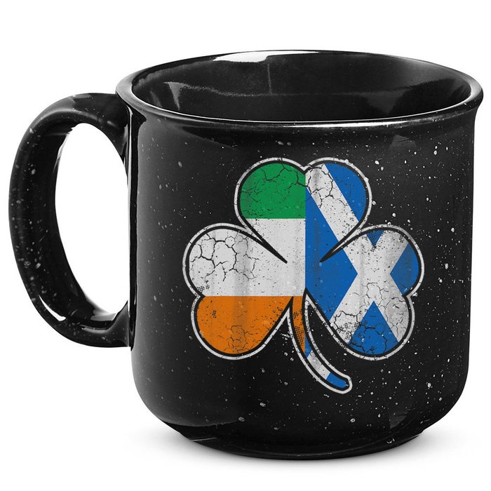 Scotch Irish Shamrock Scottish St Patricks Day 15oz Campfire Ceramic Mug