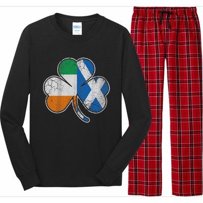 Scotch Irish Shamrock Scottish St Patricks Day Long Sleeve Pajama Set