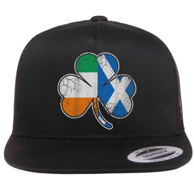 Scotch Irish Shamrock Scottish St Patricks Day Flat Bill Trucker Hat