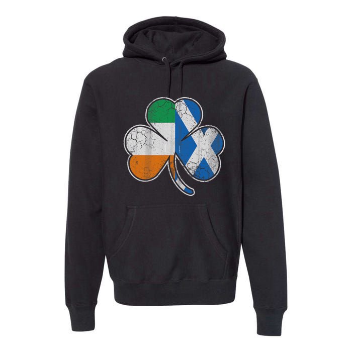 Scotch Irish Shamrock Scottish St Patricks Day Premium Hoodie