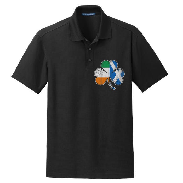 Scotch Irish Shamrock Scottish St Patricks Day Dry Zone Grid Polo