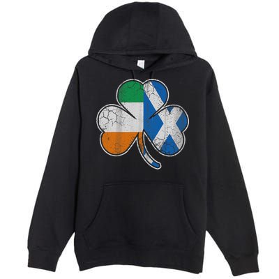 Scotch Irish Shamrock Scottish St Patricks Day Premium Pullover Hoodie
