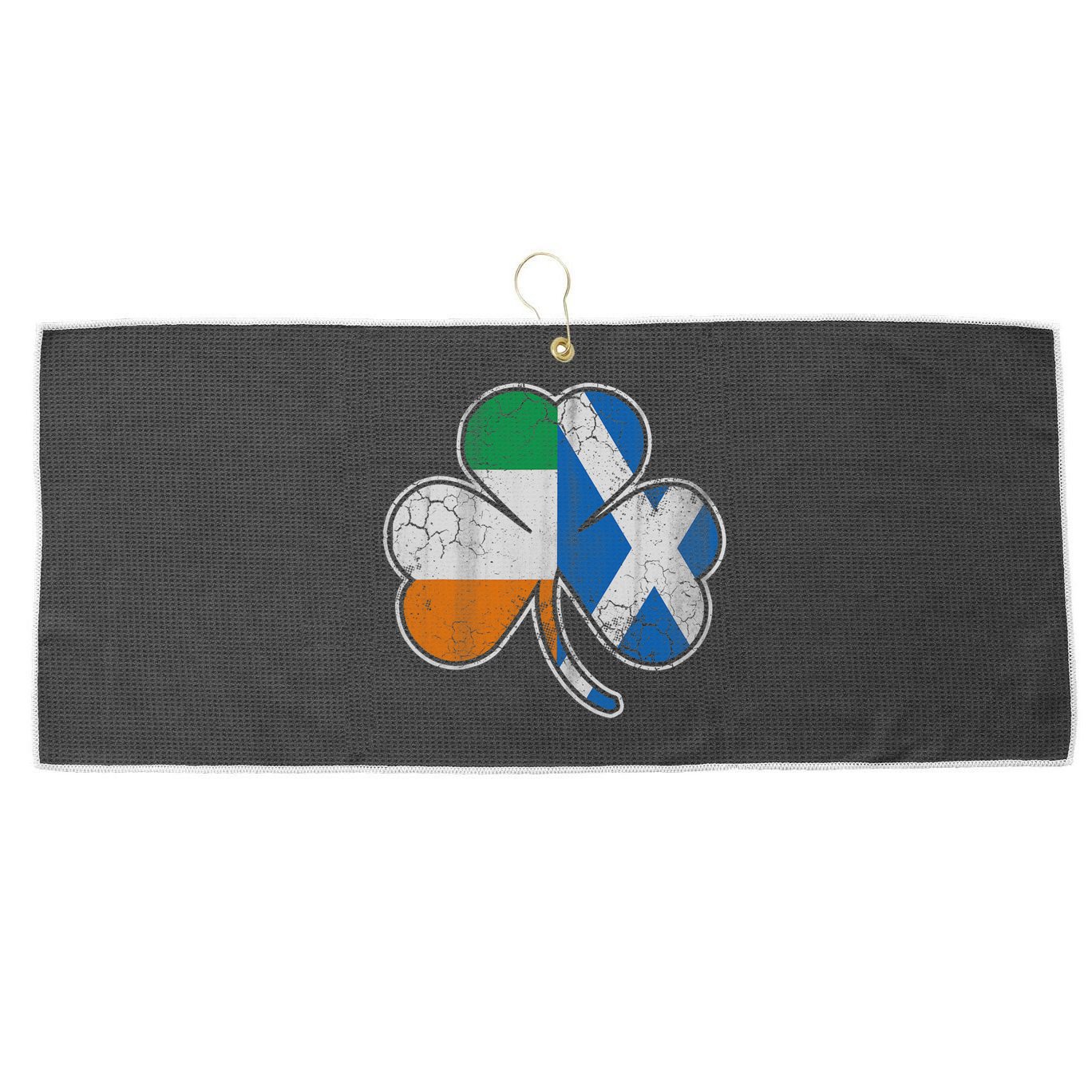 Scotch Irish Shamrock Scottish St Patricks Day Large Microfiber Waffle Golf Towel