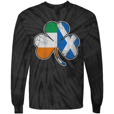 Scotch Irish Shamrock Scottish St Patricks Day Tie-Dye Long Sleeve Shirt