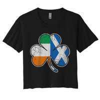 Scotch Irish Shamrock Scottish St Patricks Day Women's Crop Top Tee