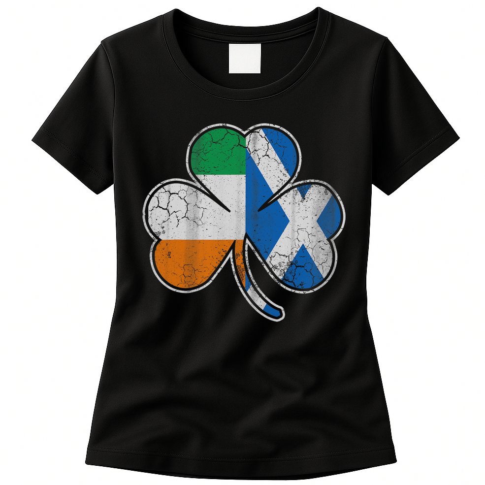 Scotch Irish Shamrock Scottish St Patricks Day Womens T-Shirt