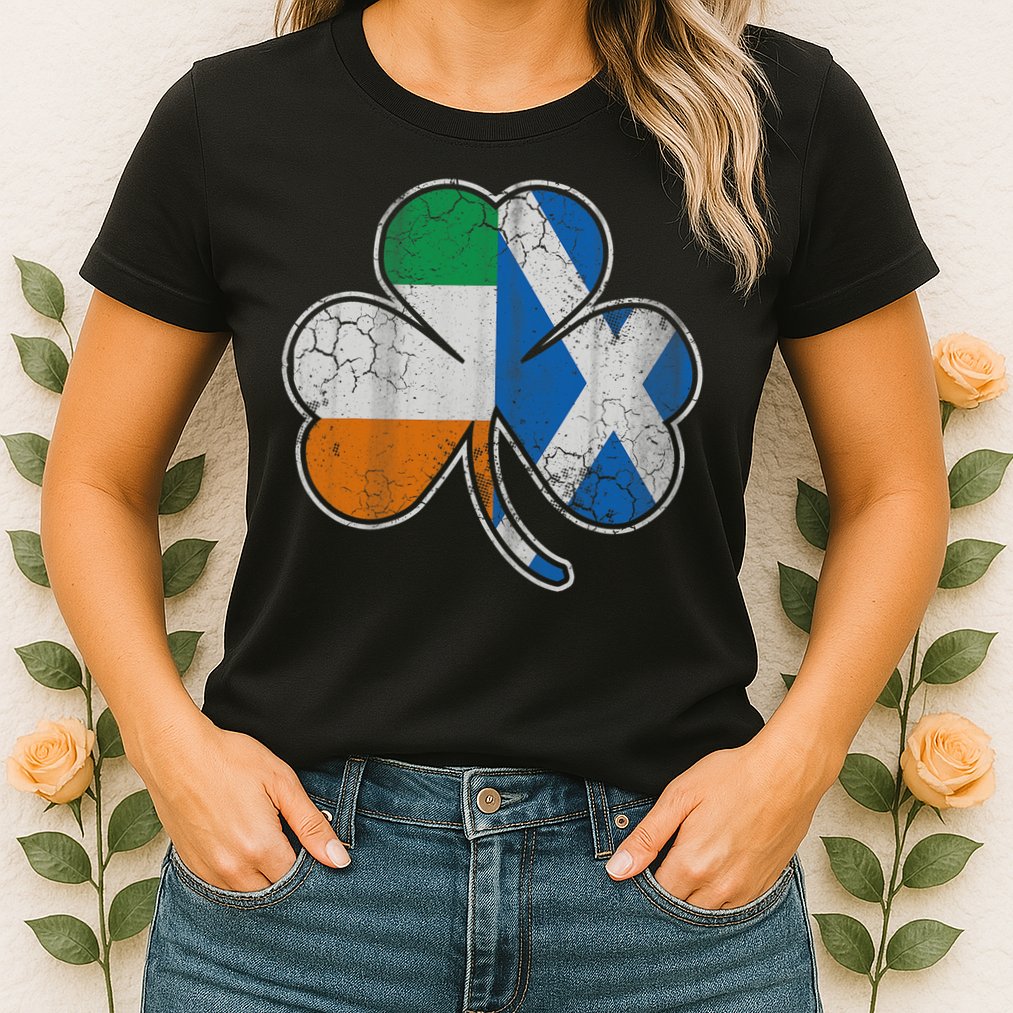 Scotch Irish Shamrock Scottish St Patricks Day Womens T-Shirt