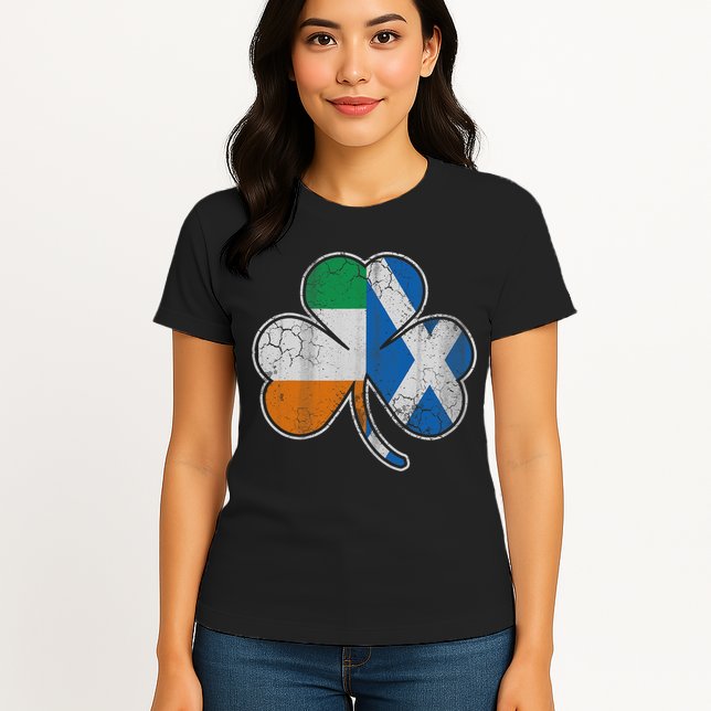 Scotch Irish Shamrock Scottish St Patricks Day Womens T-Shirt
