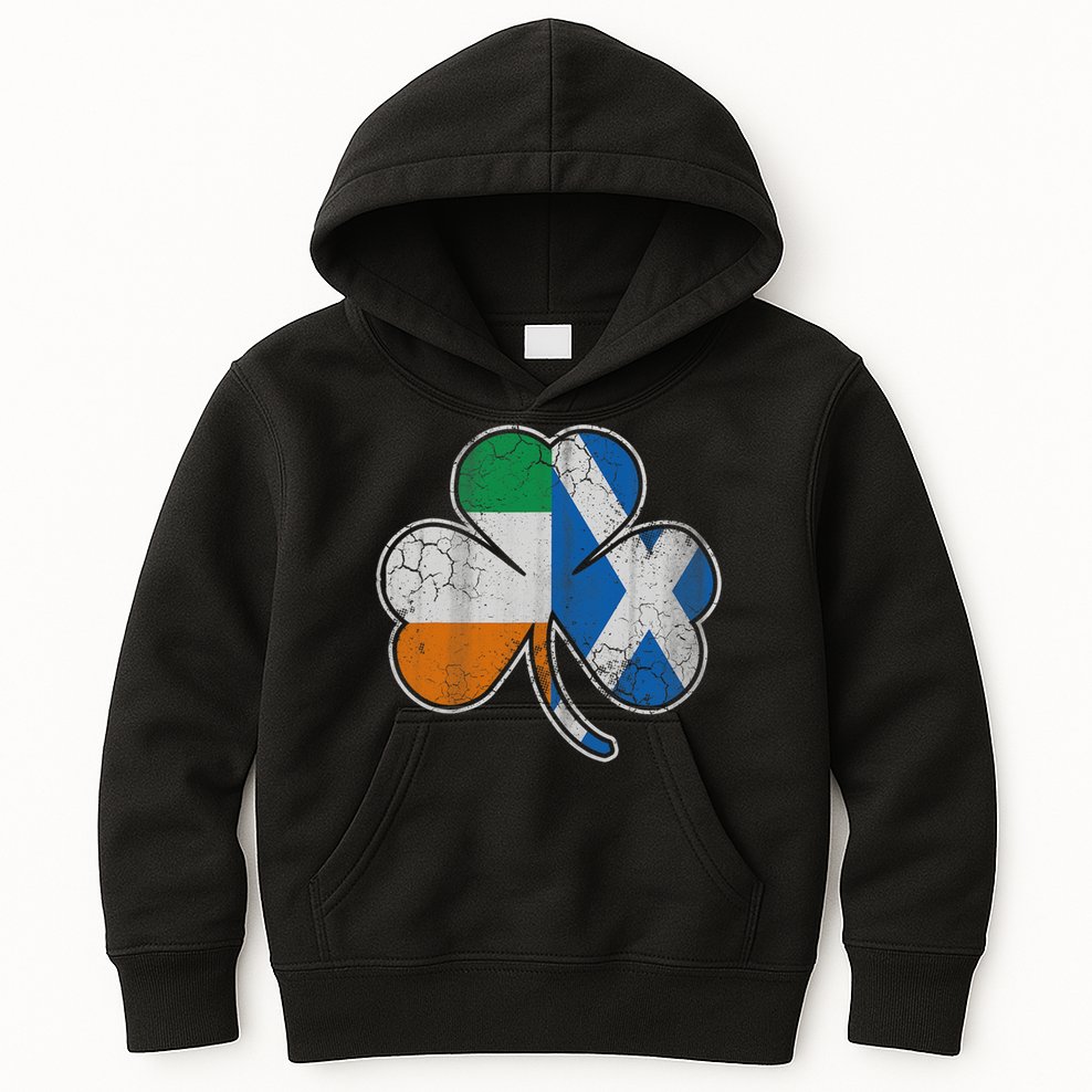 Scotch Irish Shamrock Scottish St Patricks Day Kids Hoodie