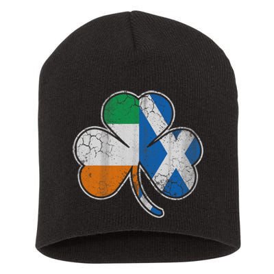 Scotch Irish Shamrock Scottish St Patricks Day Short Acrylic Beanie