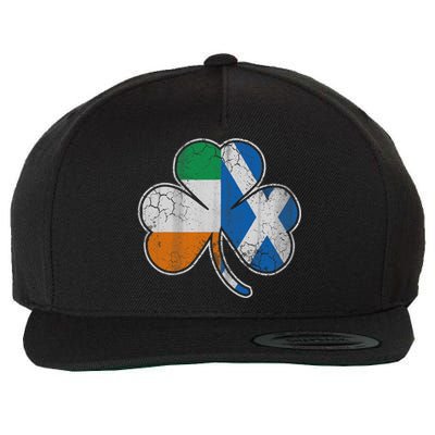 Scotch Irish Shamrock Scottish St Patricks Day Wool Snapback Cap