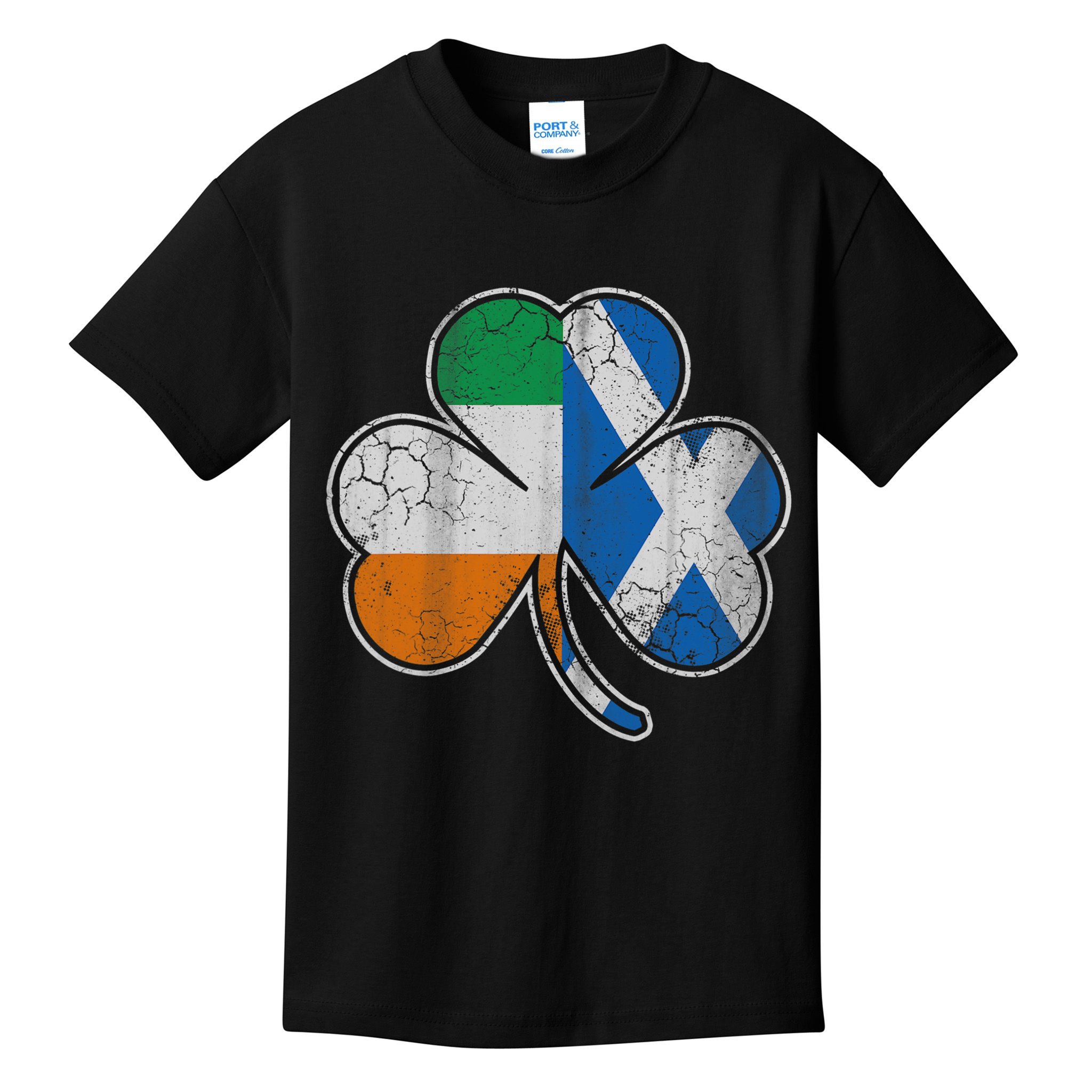 Scotch Irish Shamrock Scottish St Patricks Day Kids T-Shirt