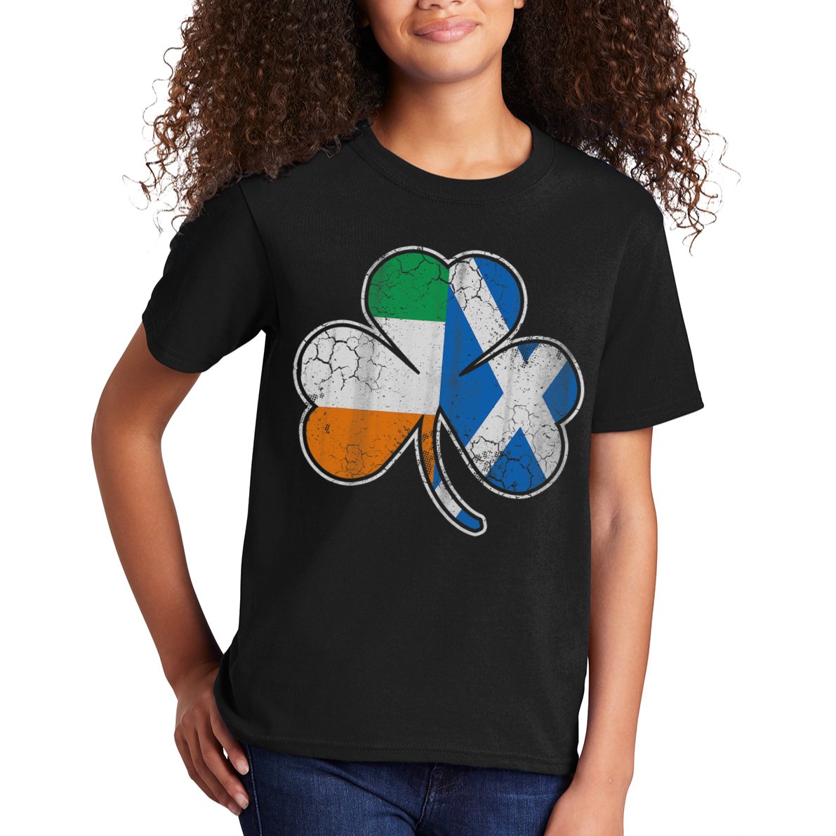 Scotch Irish Shamrock Scottish St Patricks Day Kids T-Shirt